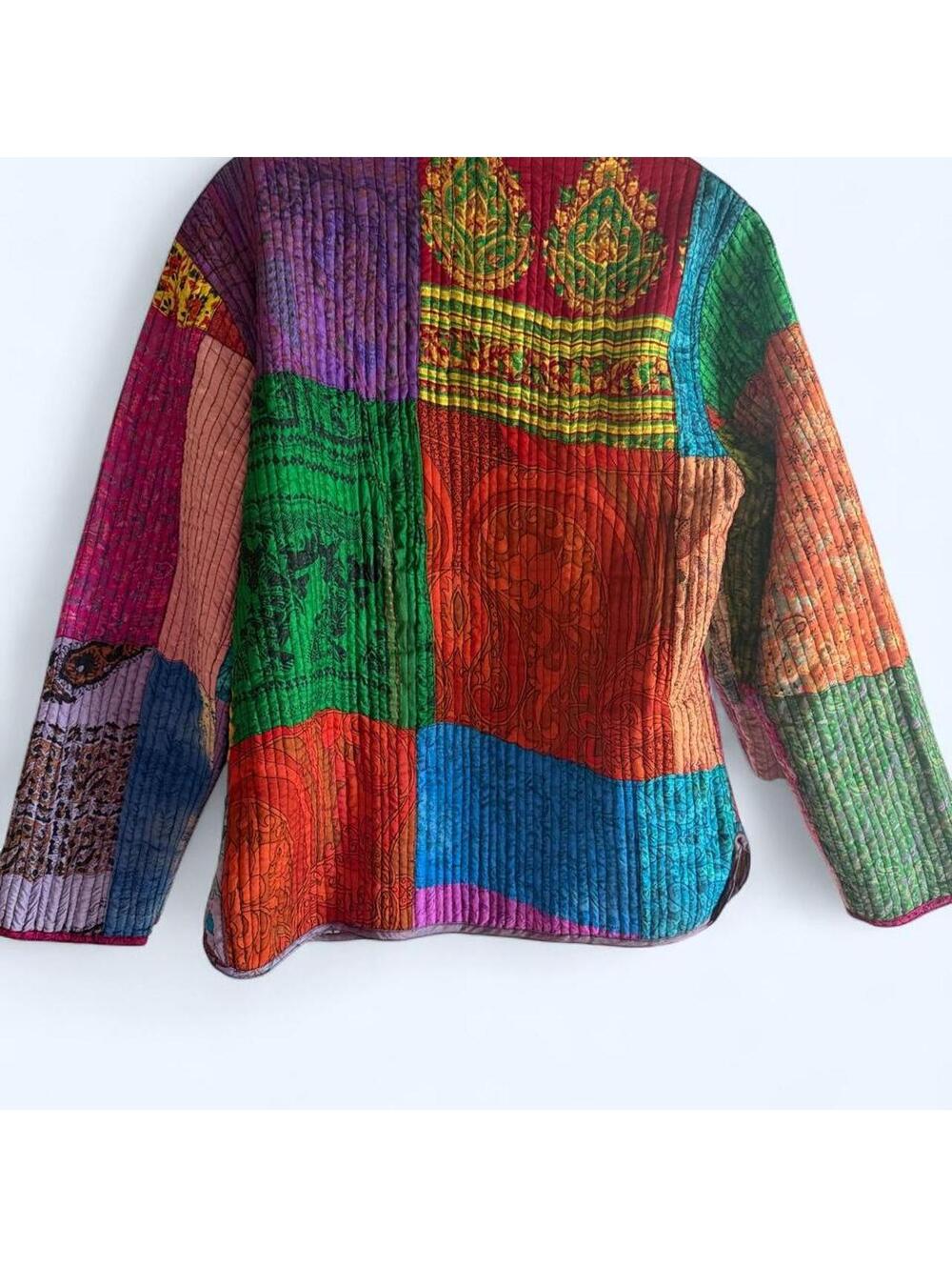 Sacred Threads silk quilted patchwork jacket - Picture 5 of 6